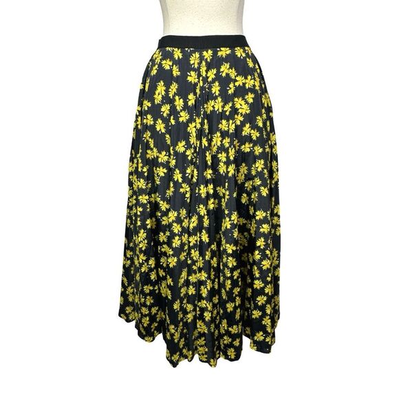 Derek Lam Collective Navy Floral Pleated Skirt - Size 2 (Italian 38) - Picture 4 of 9
